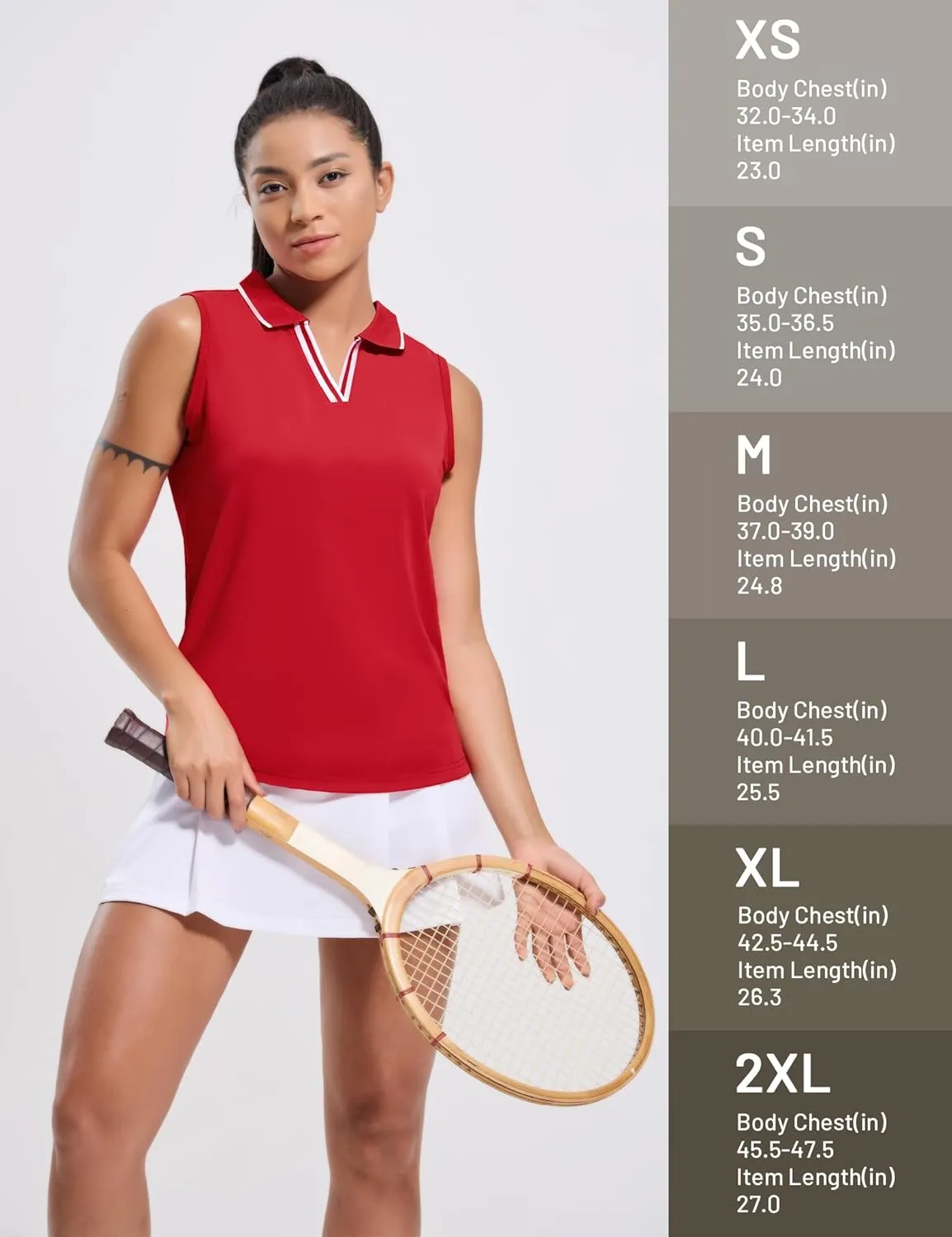 MIER Women's Sleeveless Golf Polo Shirts Dry Fit Collared Tank Tops V Neck Ribbed Athletic Tennis Shirt, Moisture Wicking