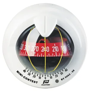 MINI-CONTEST SAILBOAT COMPASS - WHITE WITH RED CARD