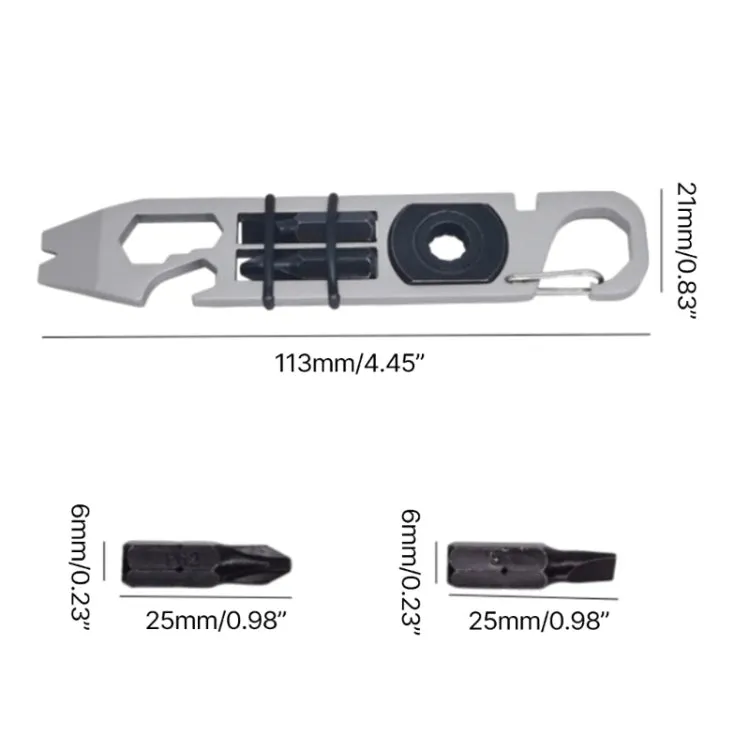 Multifunctional Outdoor Survival and Self-defense Ratchet Crowbar Tool EDC Bottle Opener(Silver)