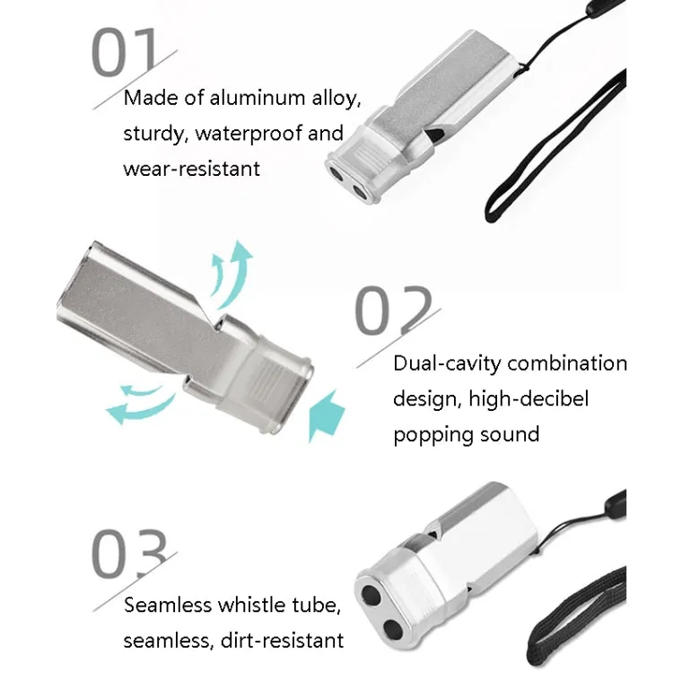 N911S Aluminum Alloy Outdoor Save Whistle High Match Referee Whistle, Random Color Delivery