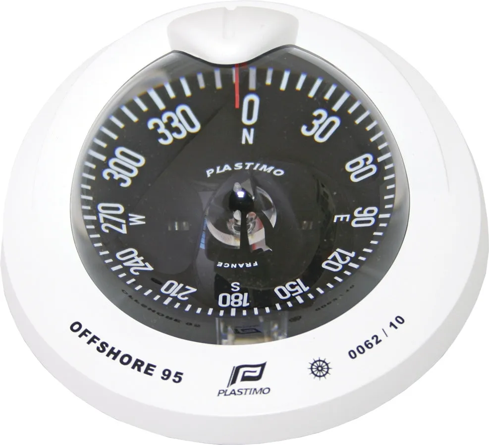 OFFSHORE 95 POWERBOAT COMPASS - FLUSH MOUNT, WHITE, FLAT