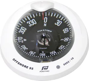OFFSHORE 95 POWERBOAT COMPASS - FLUSH MOUNT, WHITE, FLAT