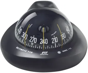 OLYMPIC 115 SAILBOAT COMPASS - FLUSH MOUNT, BLACK WITH BLACK CARD, CONICAL