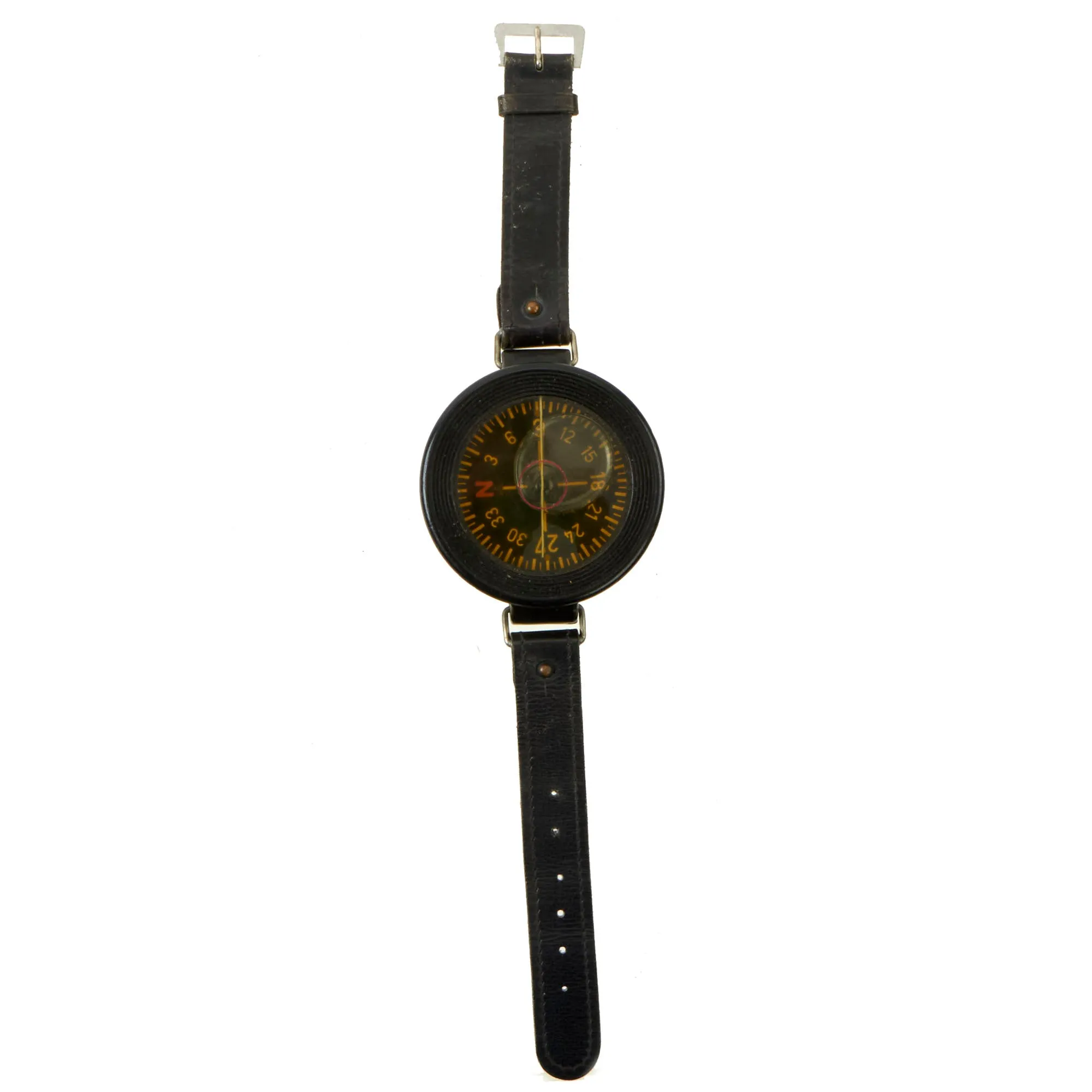 Original German WWII Luftwaffe Aviator Early Model AK 39 Wrist Compass with Armband