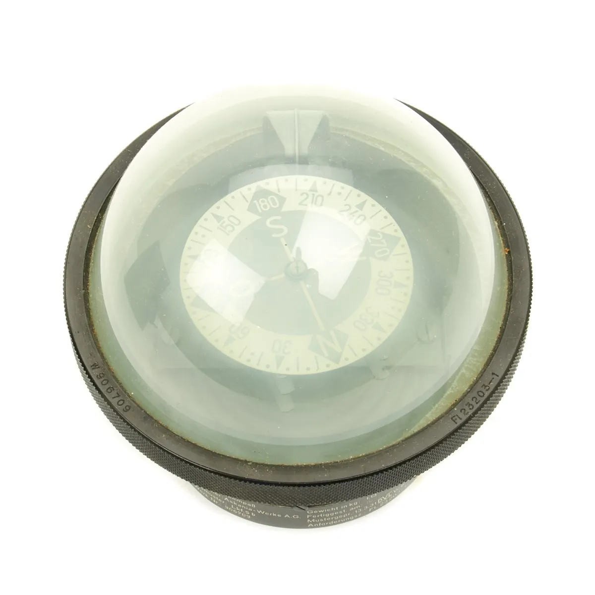 Original German WWII Luftwaffe Junkers Aircraft Compass Orterkompass Lkf 5b in Leather Case - Dated 1938