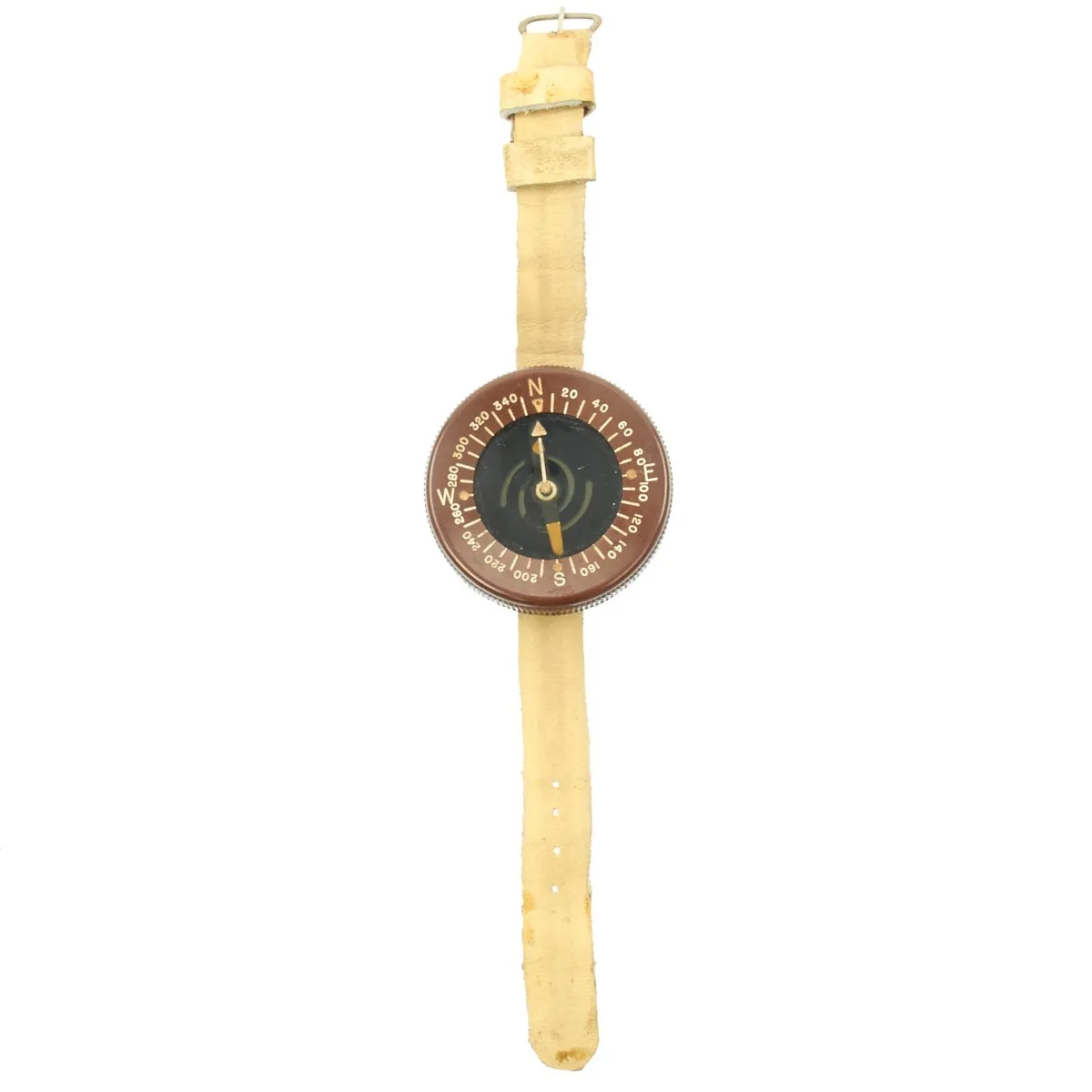 Original U.S. WWII Paratrooper Intact Liquid Filled Wrist Compass by Taylor with Wrist Band