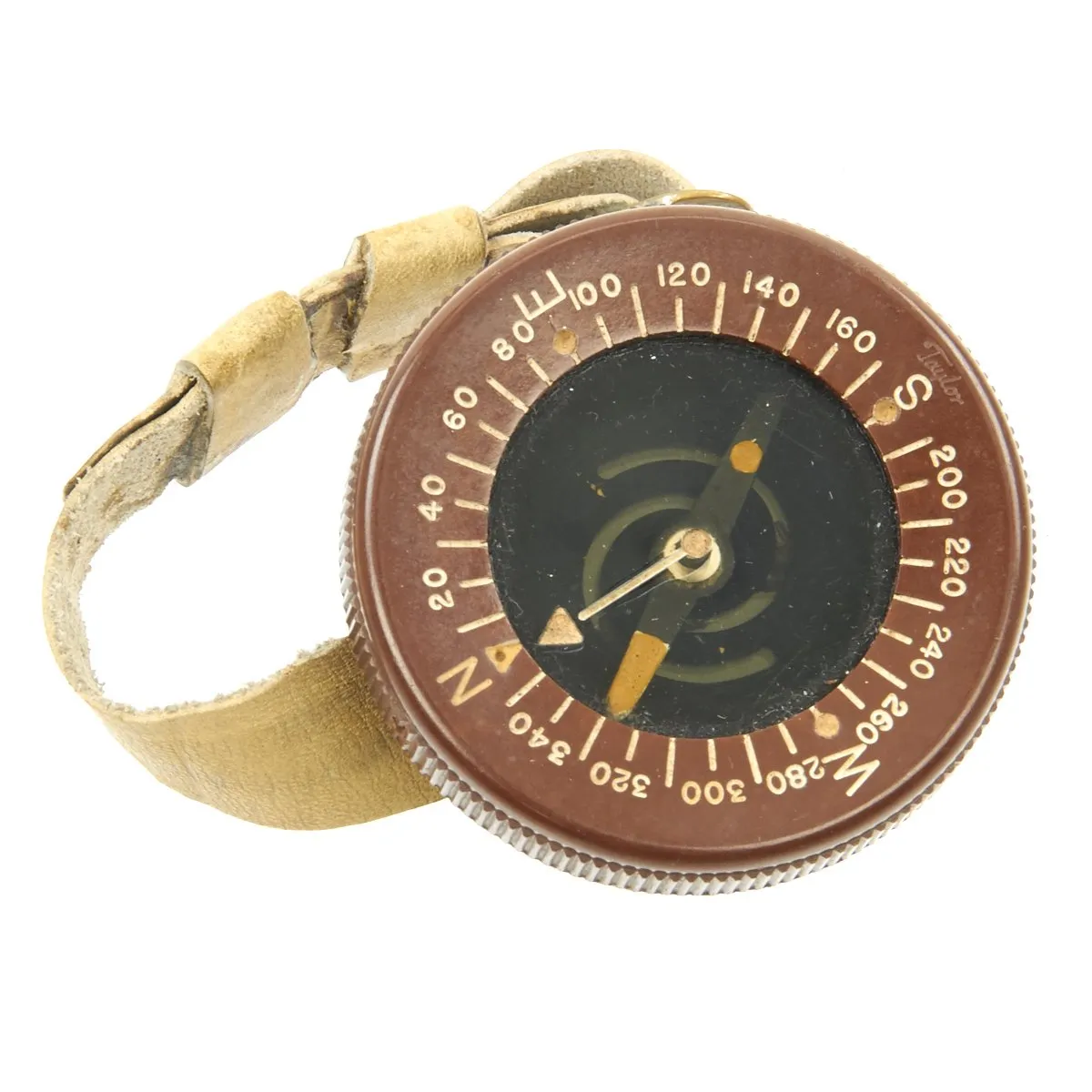 Original U.S. WWII Paratrooper Intact Liquid Filled Wrist Compass by Taylor with Wrist Band