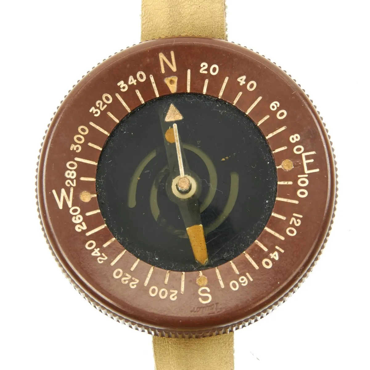 Original U.S. WWII Paratrooper Intact Liquid Filled Wrist Compass by Taylor with Wrist Band