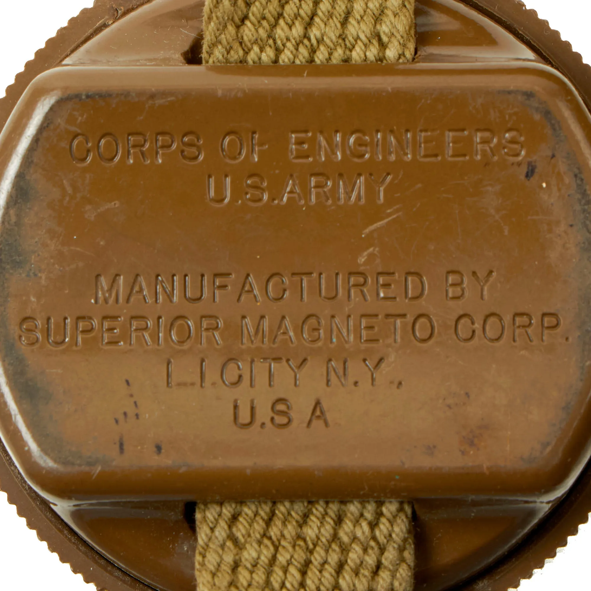 Original U.S. WWII US Army Corps of Engineers Wrist Compass by Superior Magneto Corporation with Web Wristband - Dated November 1944