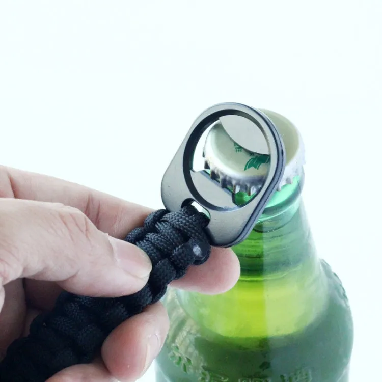 Outdoor Seven-Core Umbrella Rope Keychain Eagle Mouth Buckle Bottle Opener(Black)