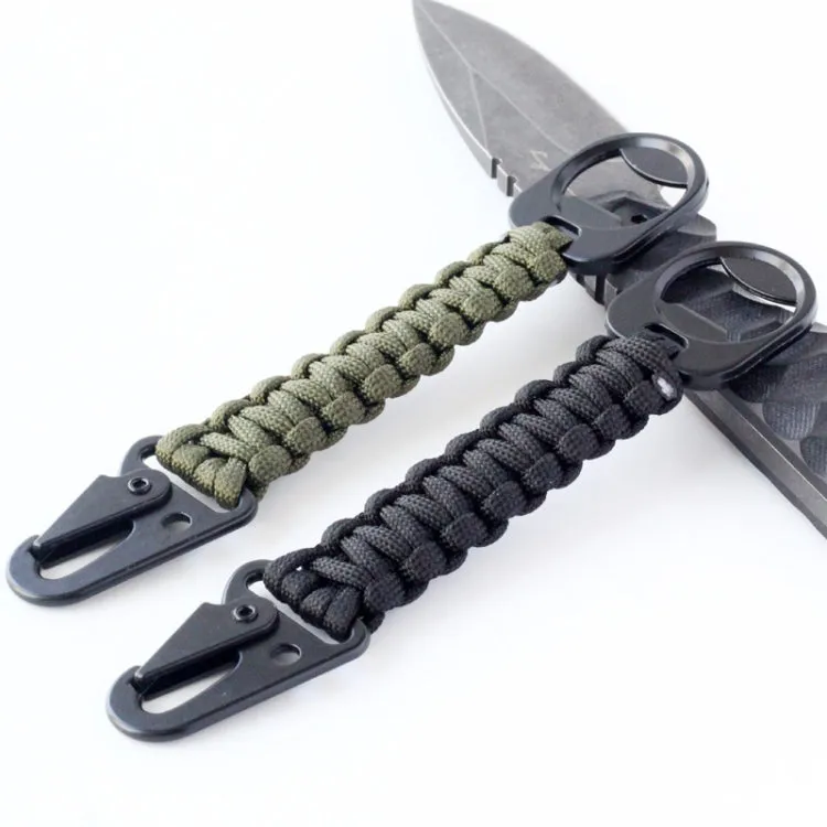 Outdoor Seven-Core Umbrella Rope Keychain Eagle Mouth Buckle Bottle Opener(Black)
