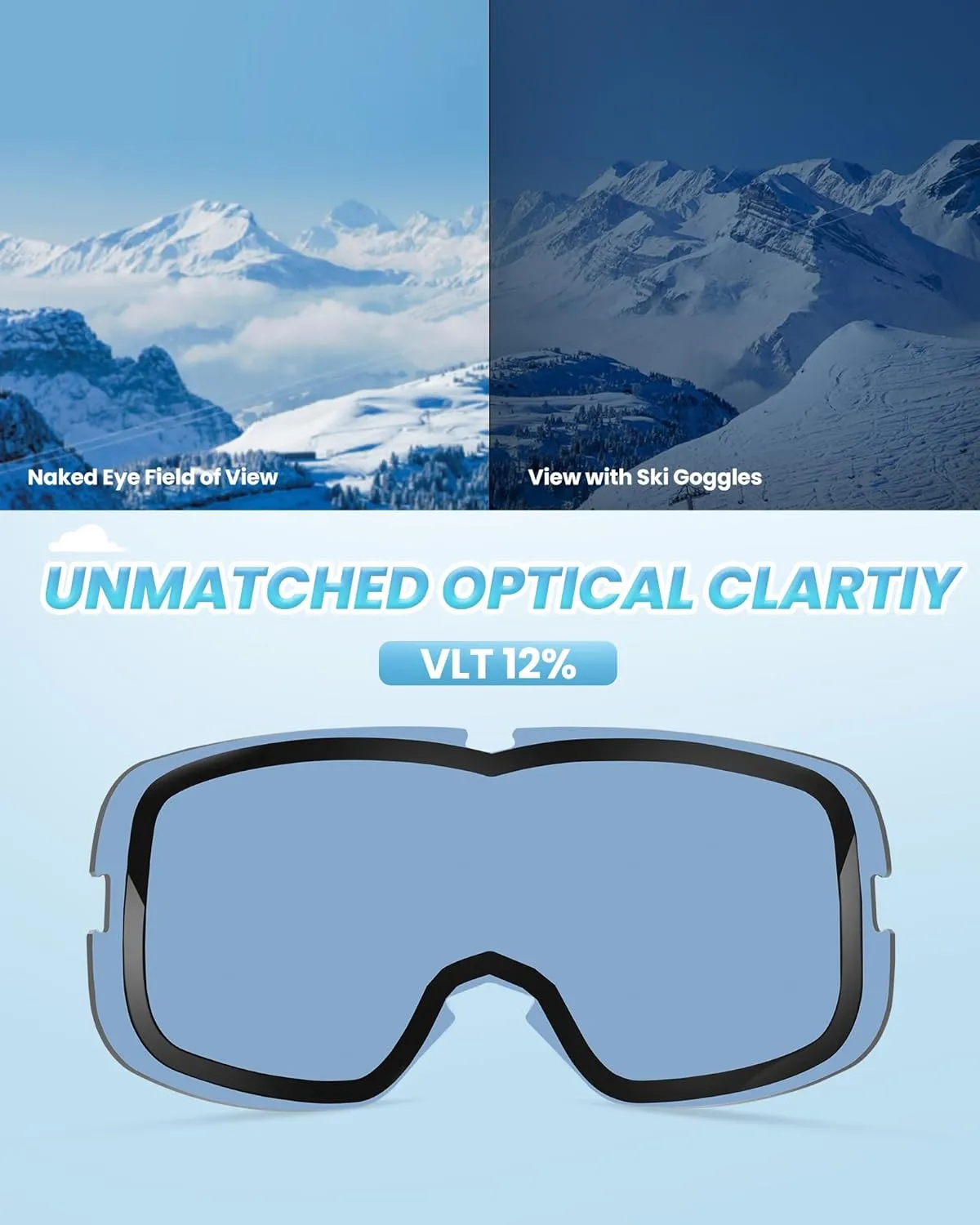 OutdoorMaster Owl Kids Ski Goggles OTG Anti-Fog Snowboard Goggles with 100% UV Protection