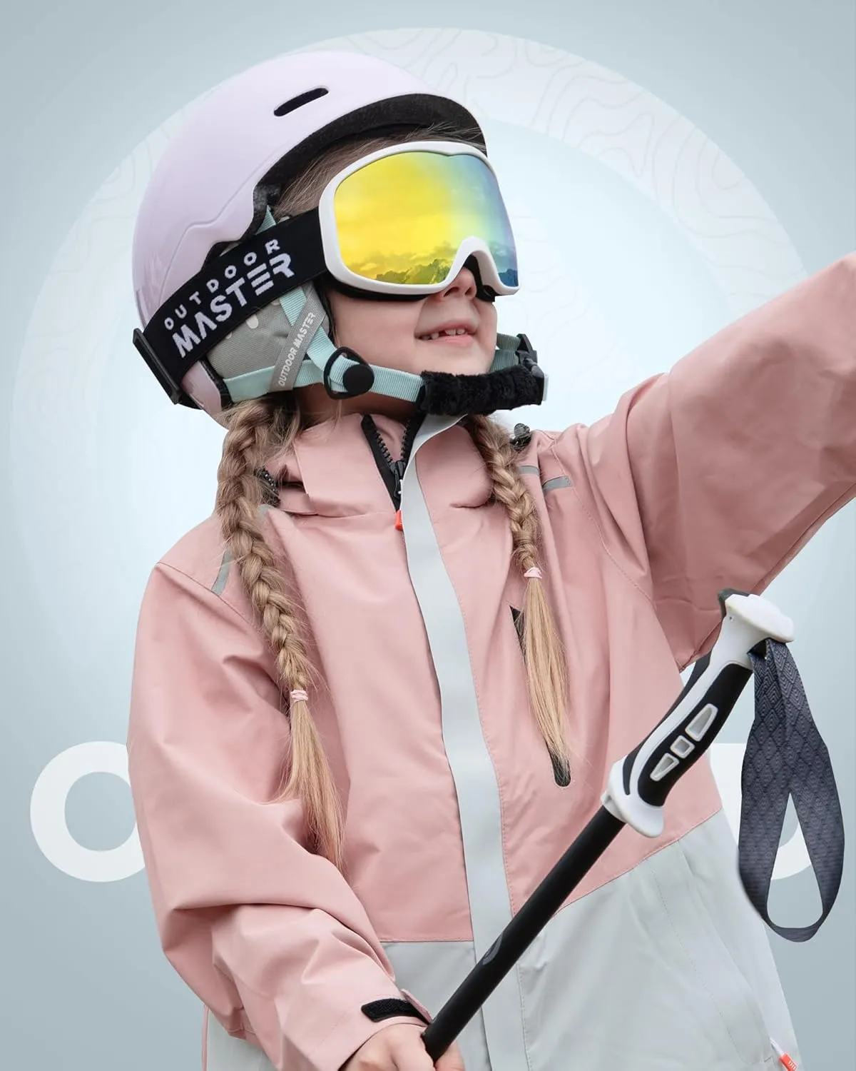 OutdoorMaster Owl Kids Ski Goggles OTG Anti-Fog Snowboard Goggles with 100% UV Protection