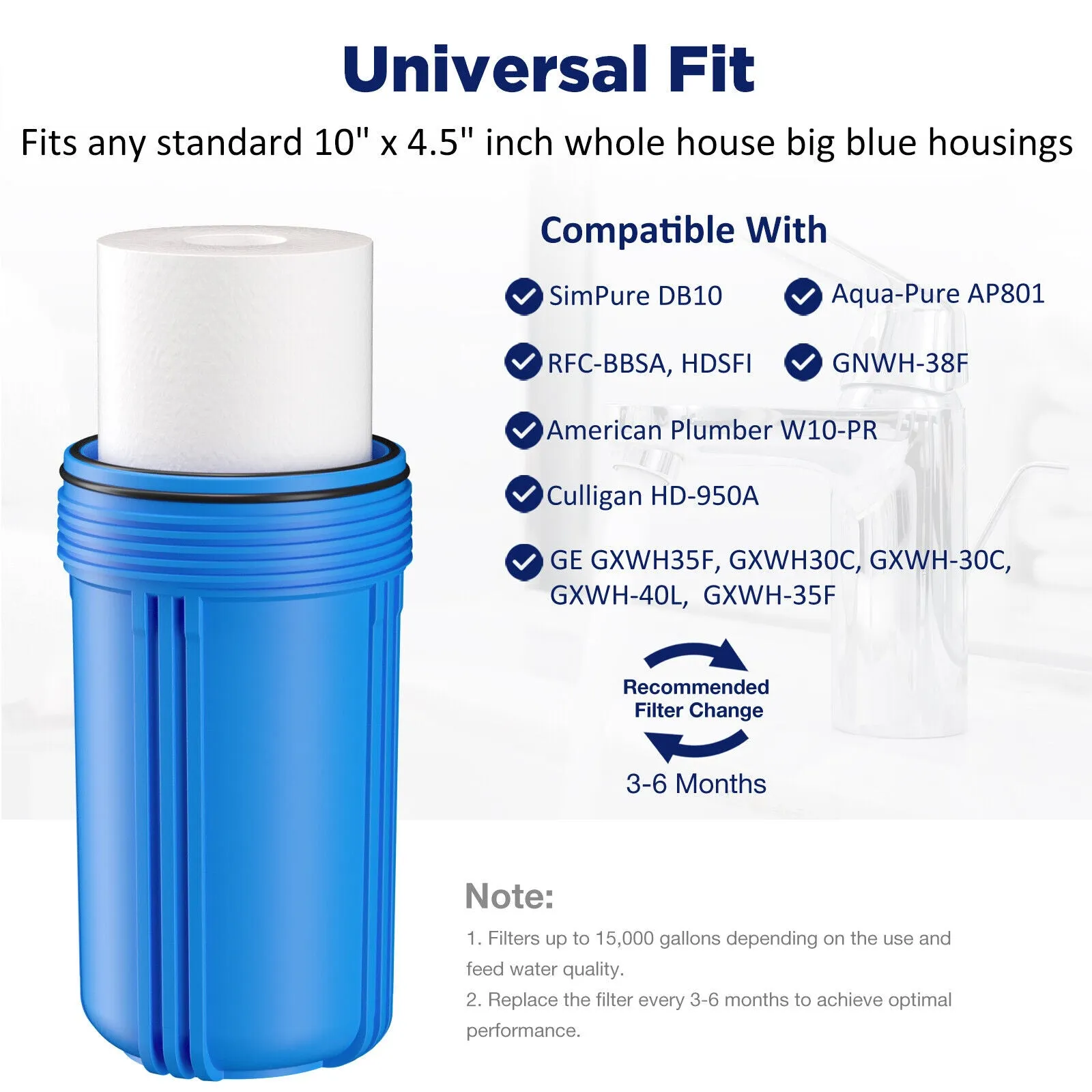 PP Sediment Water Filter Replacement Whole House 10" x 4.5"