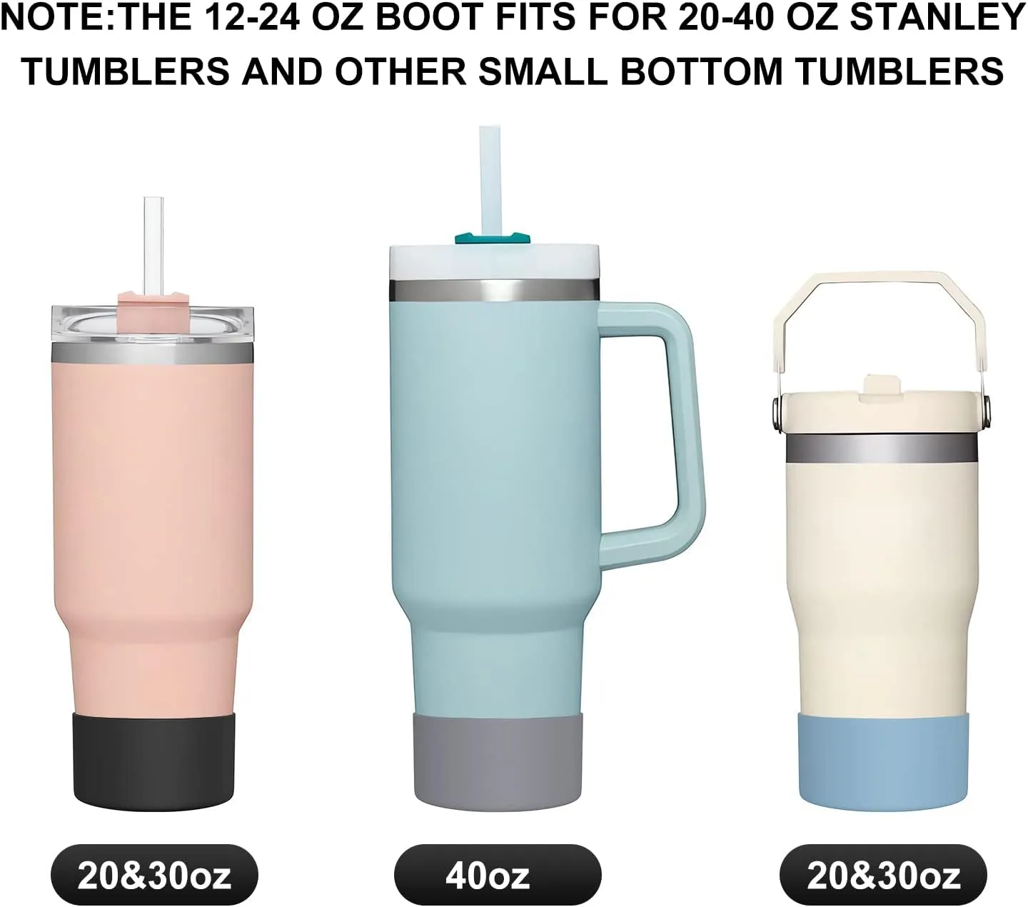 Protective Boot for Hydroflask Water Bottle 12oz - 40oz, BPA Free Bottom Silicone Sleeve Cover, Compatible with All Water Bottles with Bottom Width of 2.87-3.56in
