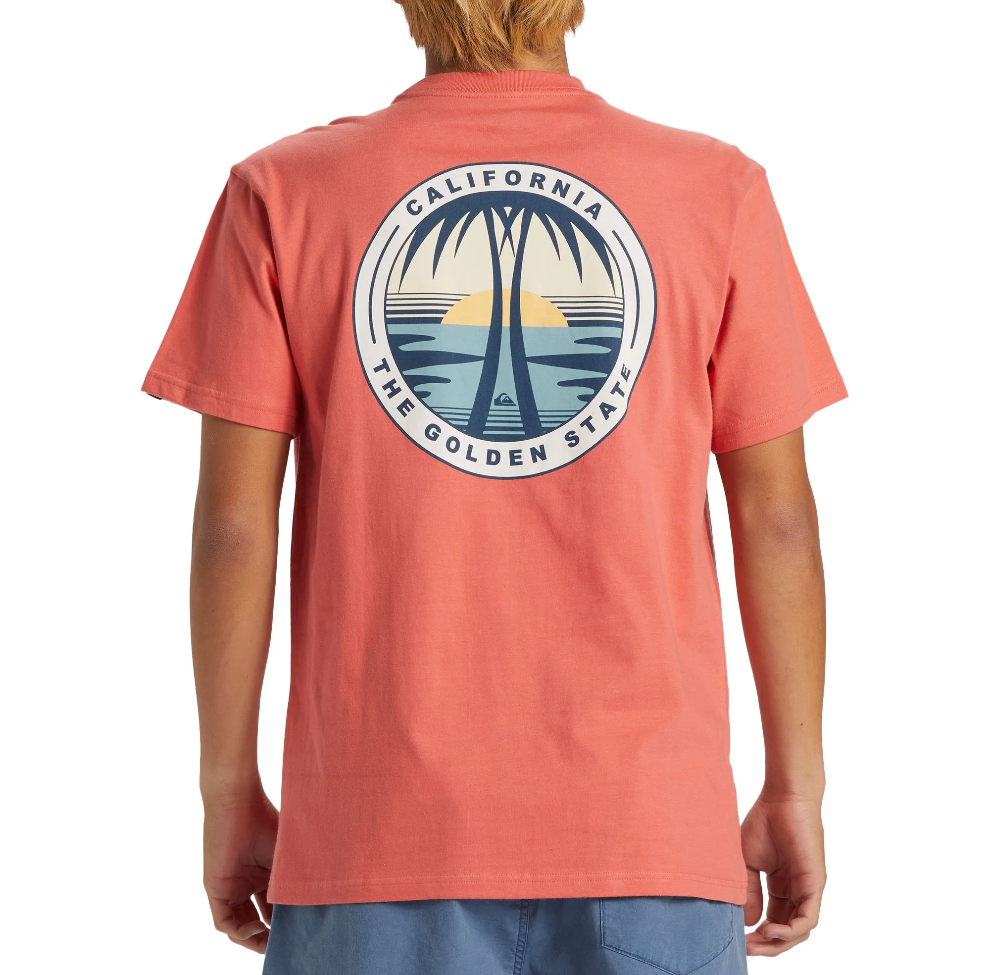 Quiksilver Ca Dos Palms Short Sleeve T-Shirt - SPICED CORAL