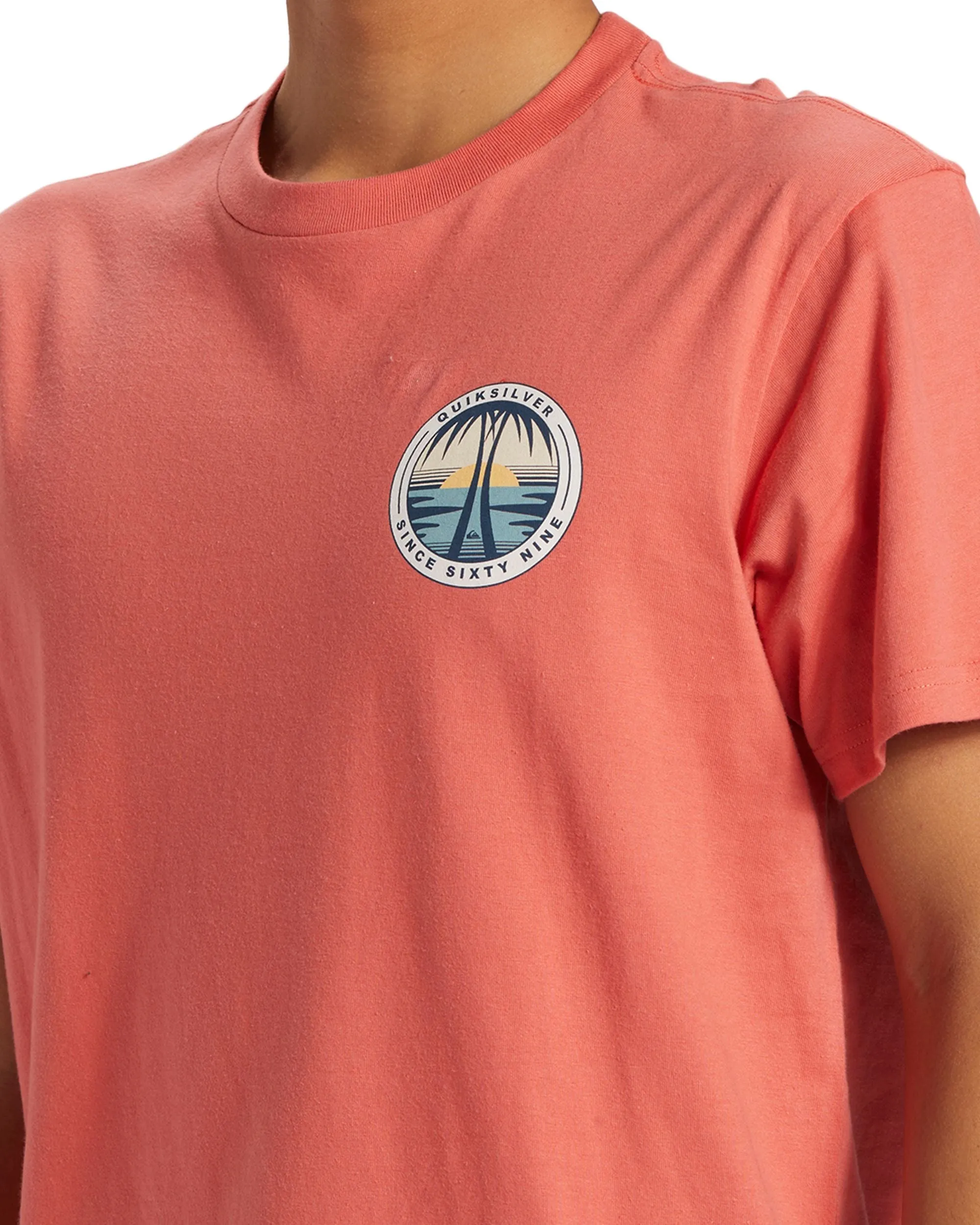 Quiksilver Ca Dos Palms Short Sleeve T-Shirt - SPICED CORAL