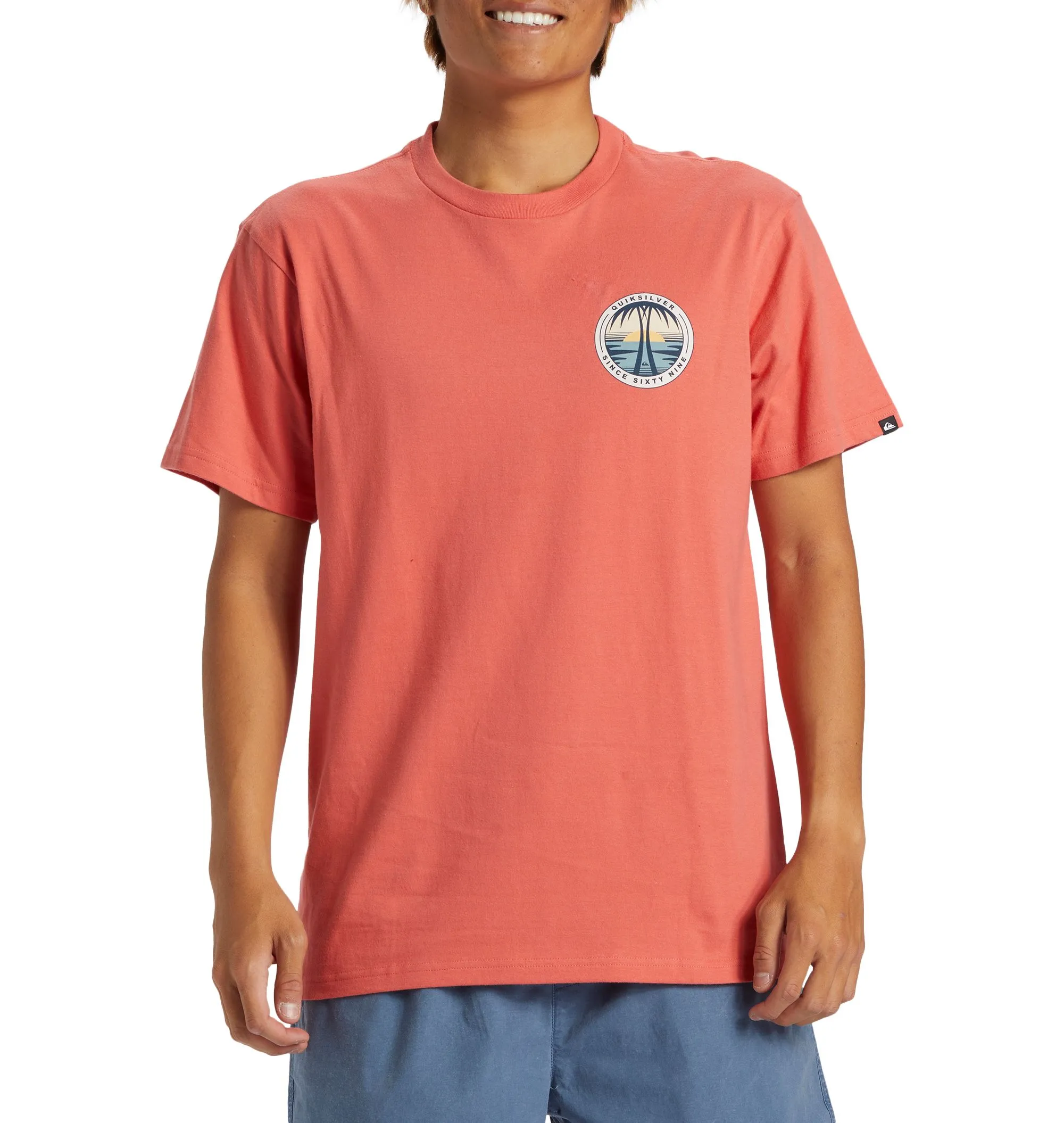 Quiksilver Ca Dos Palms Short Sleeve T-Shirt - SPICED CORAL