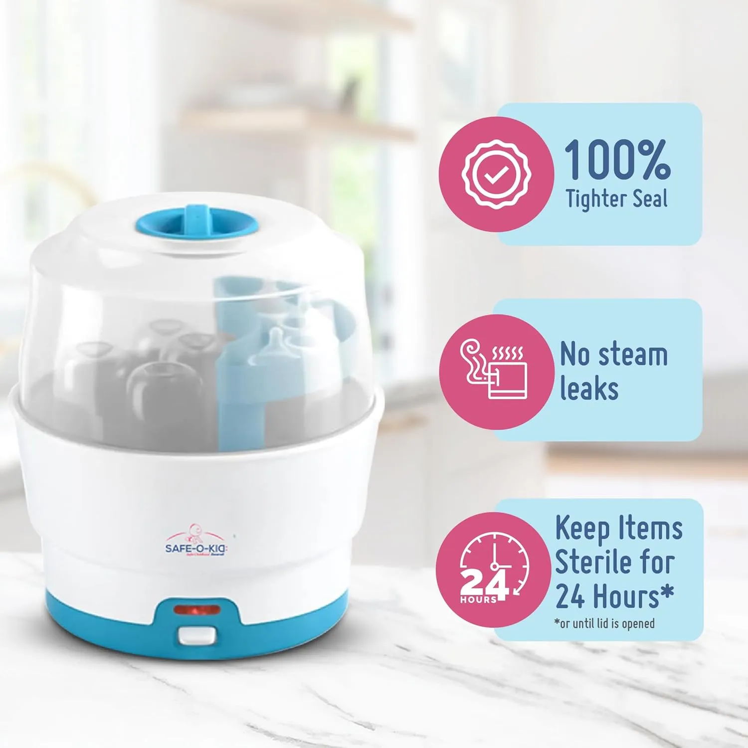 Safe-O-Kid® 6 Bottles Advanced Sterilizer for Feeding Bottles