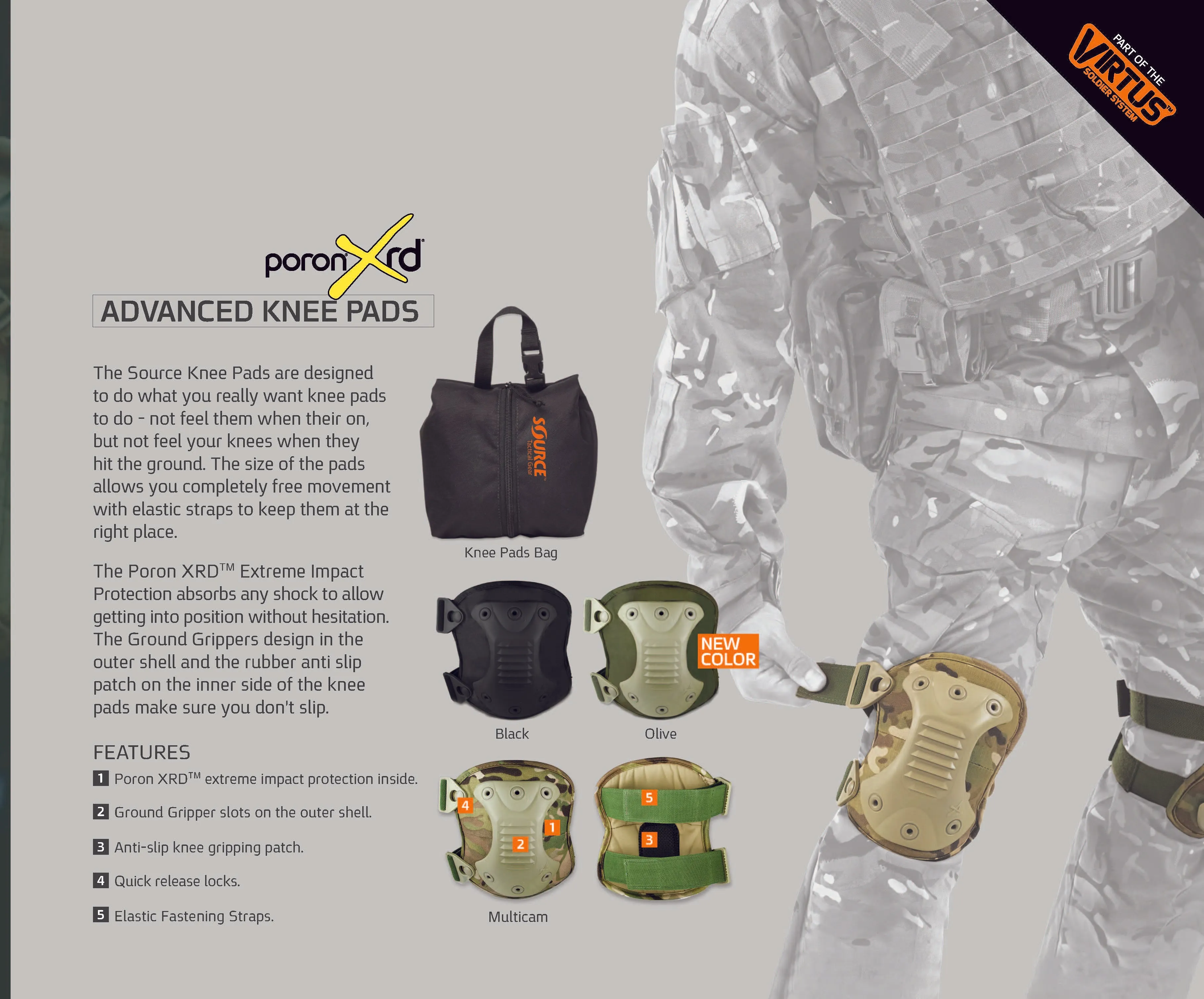 Source Advanced Shock Absorbing Knee Pads - Clearance