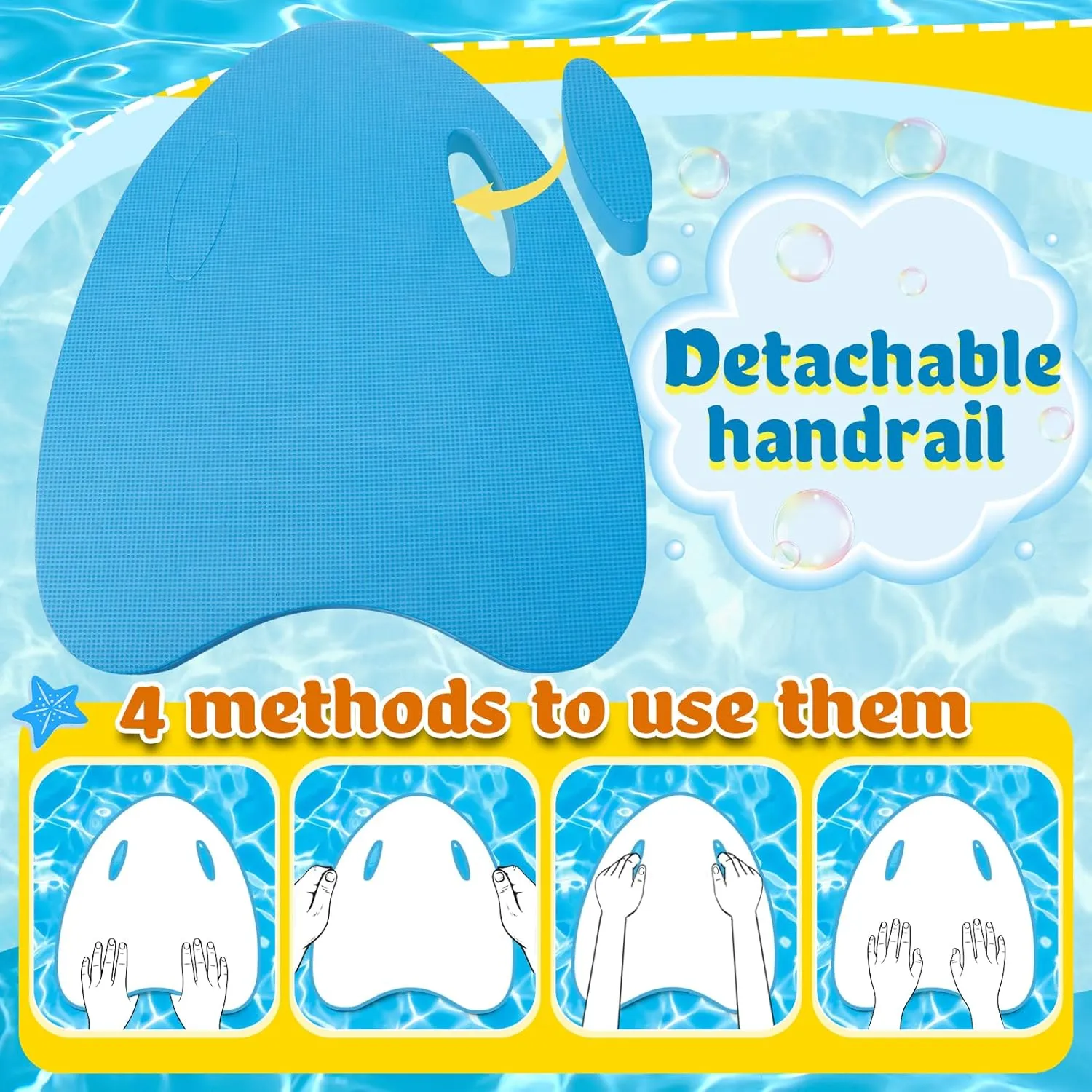 Swimming Kickboard for Kids - Swimming Training Aid Kickboard with Handrail Hole, Practising Swimming Kickboard for Beginners, Safety Swim Board Auxiliary for Children Summer Pool Party