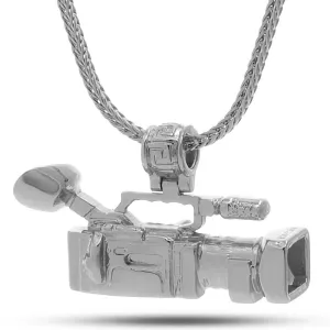 The White Gold Mounted Shoulder Camcorder Necklace