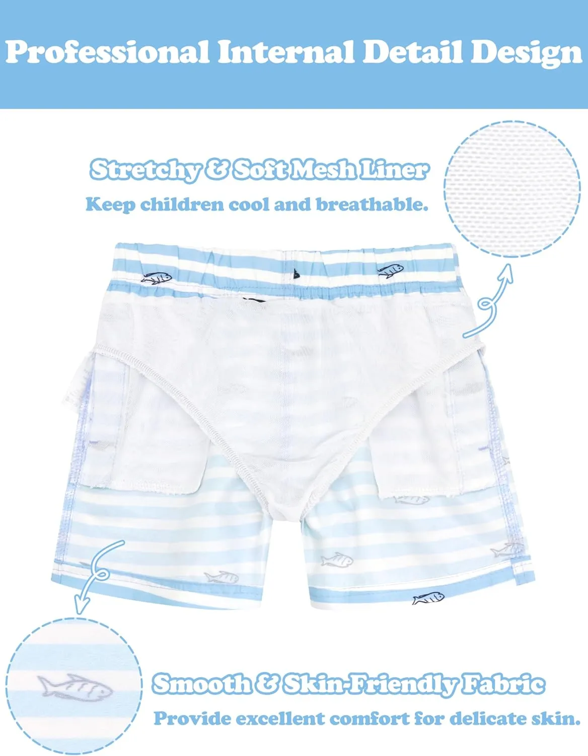 Toddler Swim Trunks Quick Dry Toddler Bathing Suits for Boys Swim Shorts Baby Swimsuit Boys Board Shorts Kids Swimwear