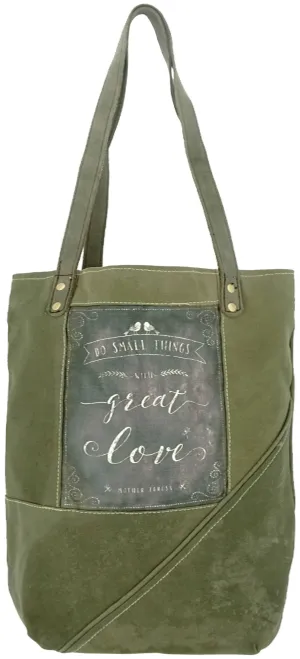 Vintage Addiction - Small Things Great Love Recycled Military Tent Tote