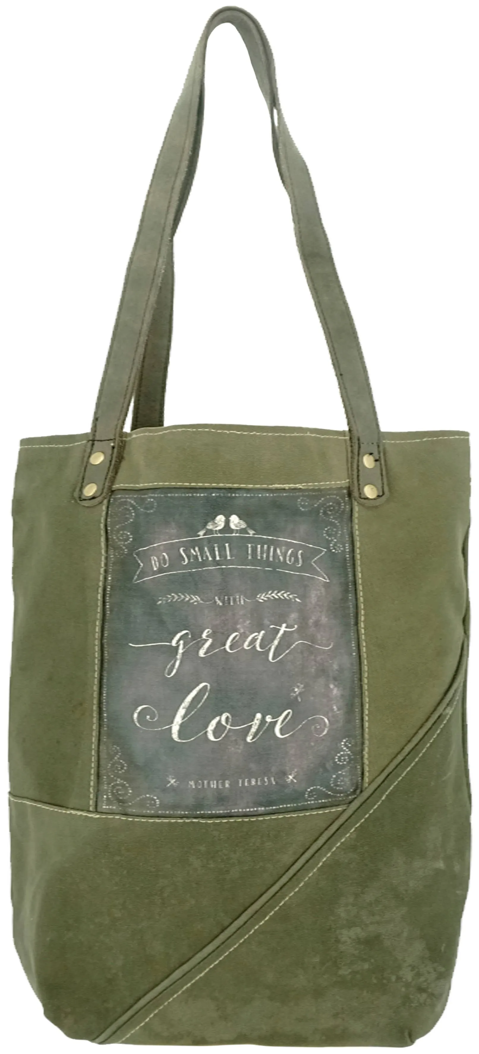 Vintage Addiction - Small Things Great Love Recycled Military Tent Tote