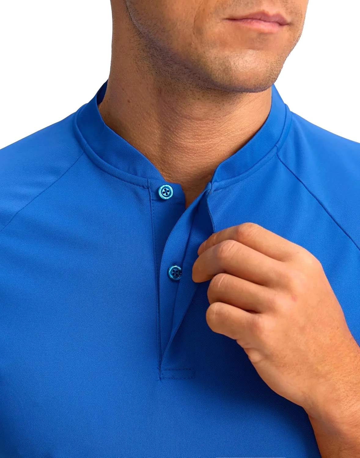 Viodia Mens Golf Shirts Henley Collarless Quick Dry Summer Shirt Casual Short Sleeve Moisture Wicking Polo T Shirts