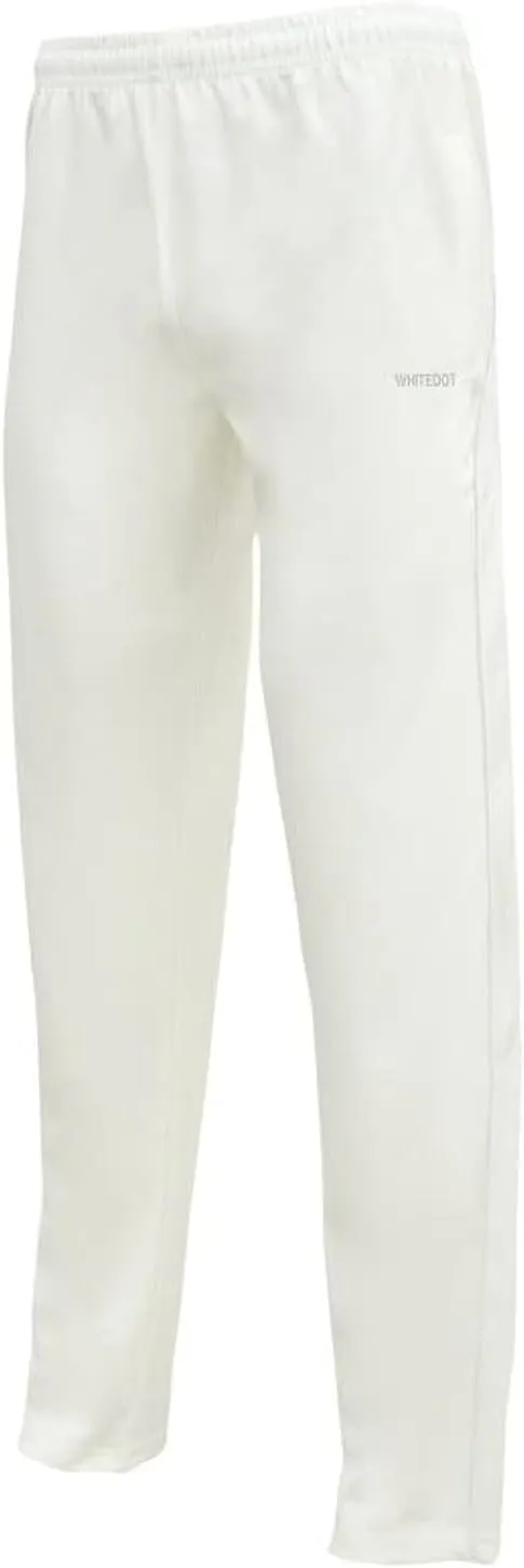 Whitedot Omega DRI-FIT White Trouser Track Pants - 100% Polyester - Stretch Fabric - Sport Flex, Sports