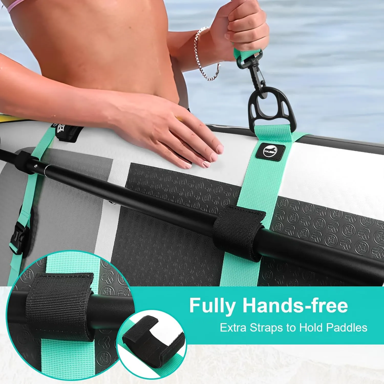 YVLEEN Paddle Board Carrying Strap, Waterproof SUP & Kayak Shoulder Strap, Universal Fit for Paddle Board Accessories