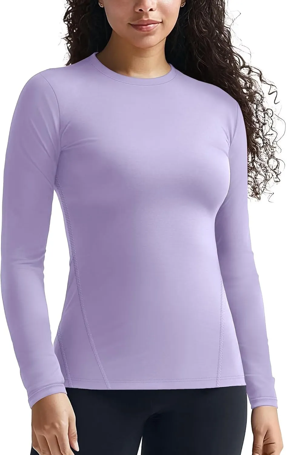 Zengjo Womens Thermal Tops Lightweight Long Sleeve Running Workout Shirts Cold Weather Athletic Baselayer Soft Fitted Warm
